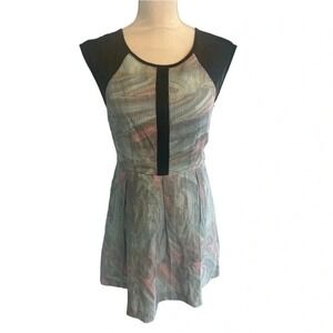 Badina Women's Multi Color Lined A-line Mini Dress with Back Zipper Size Large